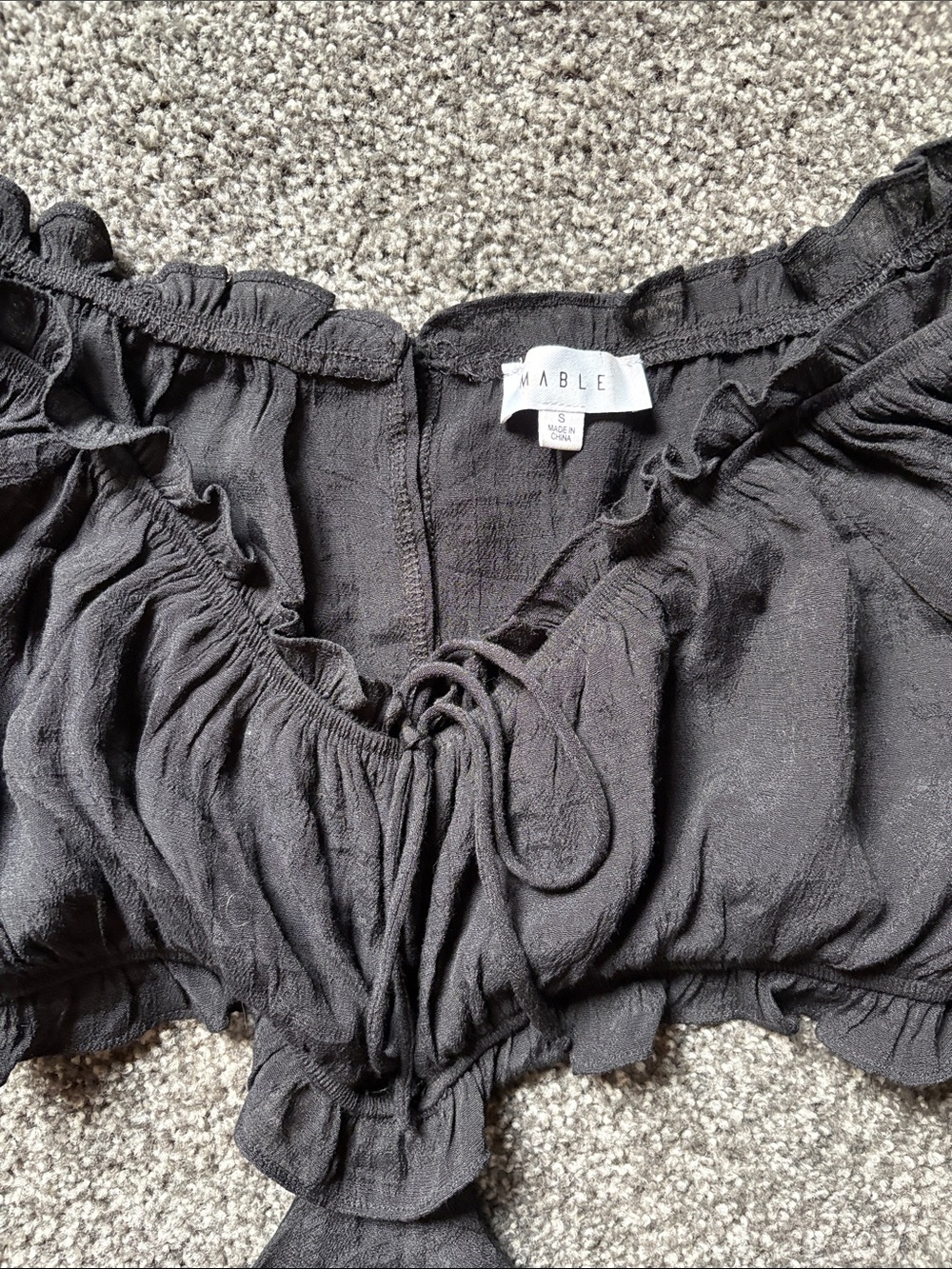 Black Ruffle Romper - Picture 2 of 5